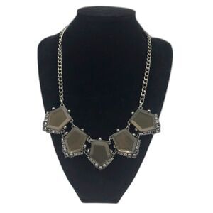 Vintage Loft by Ann Taylor Women's Statement Necklace Geometric Shape Rhinestone